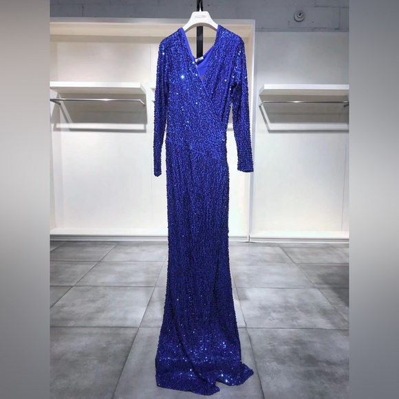 Size XS/S P.A.R.O.S.H. Royal Blue Sequins Dress NWT - Picture 2 of 11